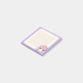 Cute Cute Paddenstoel Paarse Gelijnde Post-Its Post-it® Notes (Schuin)
