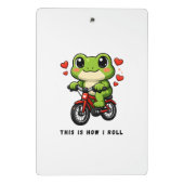 Cute Cycling Frog | Kawaii Frog Bicycle Art Mini Klembord (Achterkant)