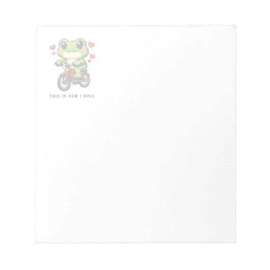 Cute Cycling Frog | Kawaii Frog Bicycle Art Notitieblok (Voorkant)