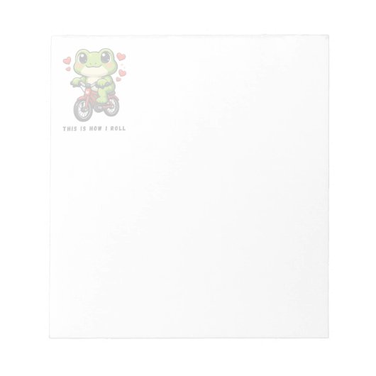Cute Cycling Frog | Kawaii Frog Bicycle Art Notitieblok (Voorkant)