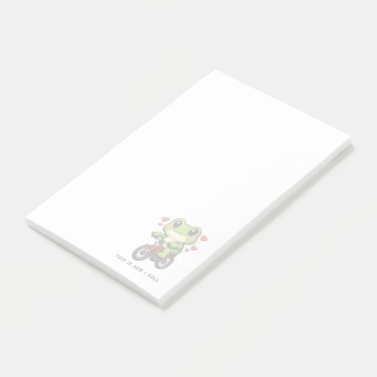 Cute Cycling Frog | Kawaii Frog Bicycle Art Post-it® Notes (Schuin)