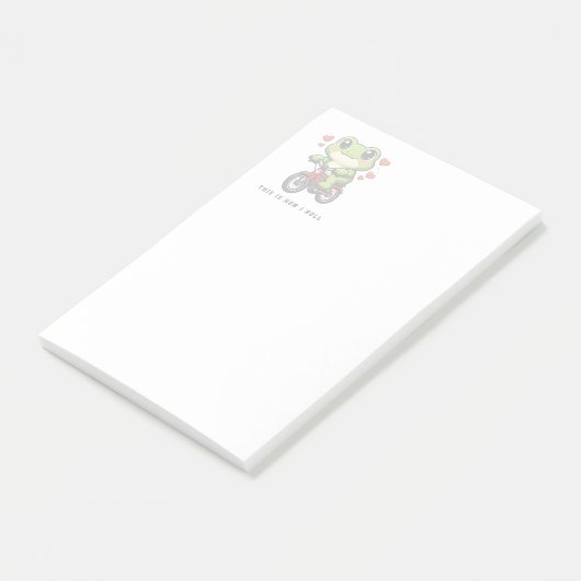 Cute Cycling Frog | Kawaii Frog Bicycle Art Post-it® Notes (Schuin)