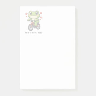 Cute Cycling Frog | Kawaii Frog Bicycle Art Post-it® Notes