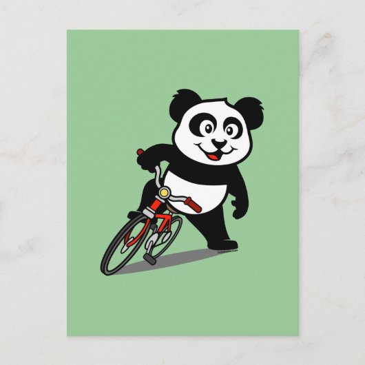 Cute Cycling Panda Briefkaart (Voorkant)