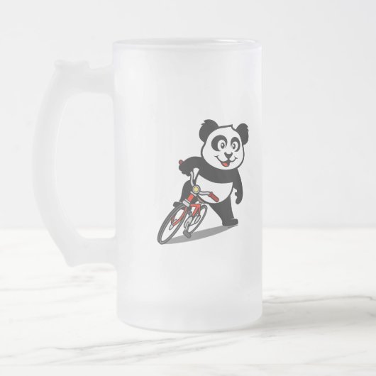 Cute Cycling Panda Matglas Bierpul (Links)