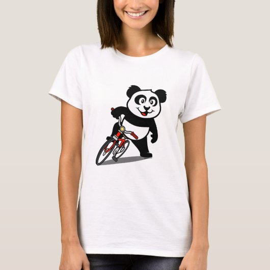 Cute Cycling Panda T-shirt (Voorkant)
