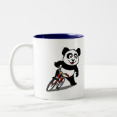 Cute Cycling Panda Tweekleurige Koffiemok (Links)