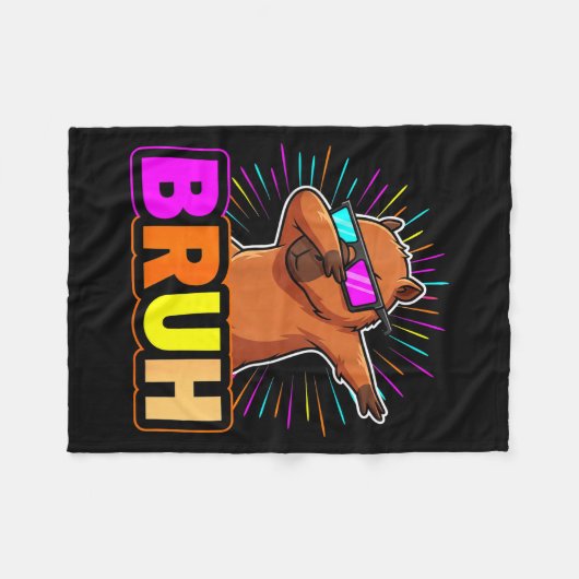 Cute Dabbing Capybara Funny Animal Meme Capy Lover Fleece Deken (Voorkant (Horizontaal))