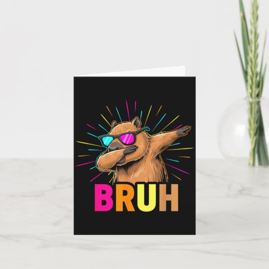 Cute Dabbing Capybara Funny Animal Meme Capy Lover Kaart (Voorkant)