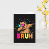 Cute Dabbing Capybara Funny Animal Meme Capy Lover Kaart (Gele Bloem)