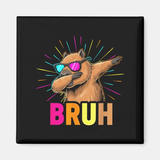 Cute Dabbing Capybara Funny Animal Meme Capy Lover Magneet (Voorkant)