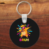 Cute Dabbing Capybara Funny Animal Meme Capy Lover Sleutelhanger (Voorkant)