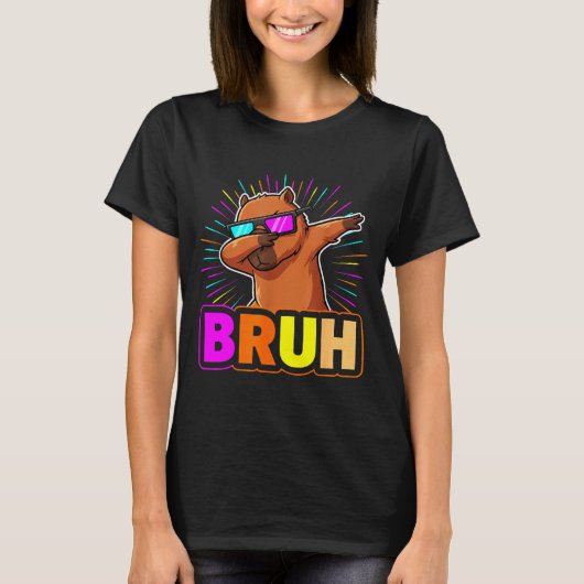 Cute Dabbing Capybara Funny Animal Meme Capy Lover T-shirt (Voorkant)