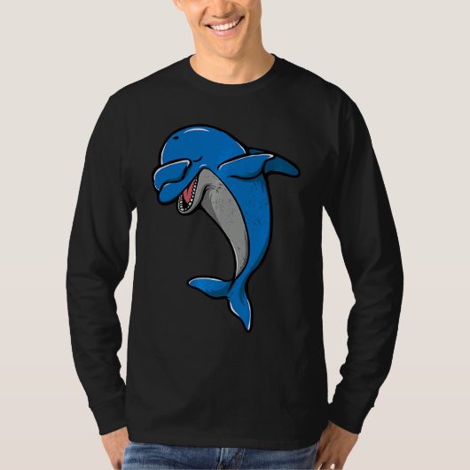 Cute Dabbing Dolphin Funny Sea Animal Whale Men Wo T-shirt (Voorkant)