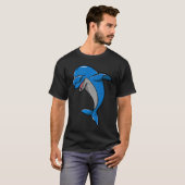 Cute Dabbing Dolphin Funny Sea Animal Whale Men Wo T-shirt (Voorkant volledig)