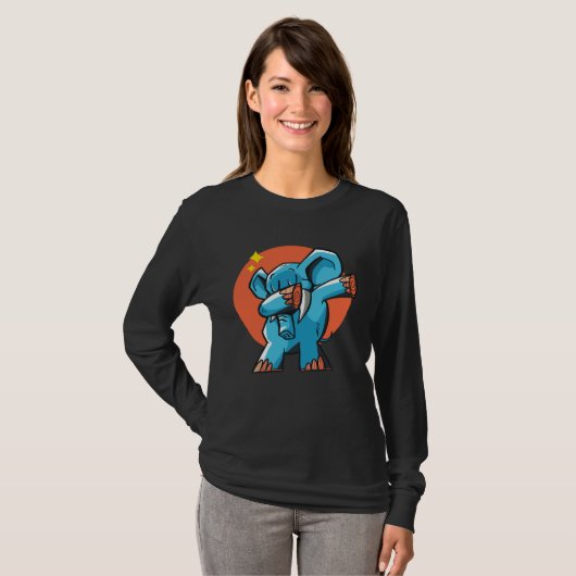 Cute Dabbing Elephant T-shirt (Voorkant volledig)