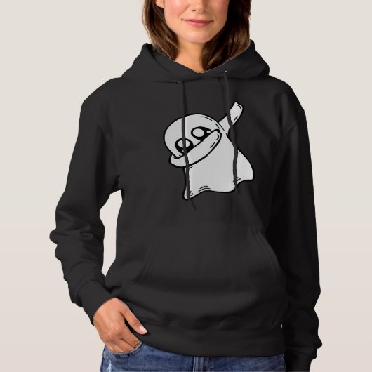 Cute Dabbing Ghost Dab Dance Gesture Pose Hallowee Hoodie (Voorkant)