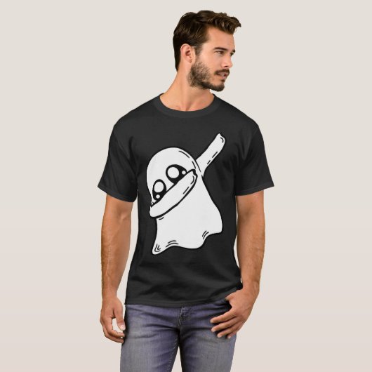 Cute Dabbing Ghost Dab Dance Gesture Pose Hallowee T-shirt (Voorkant volledig)