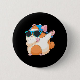 Cute Dabbing Hamster Funny Famous Dab Dance Pose P Ronde Button 5,7 Cm