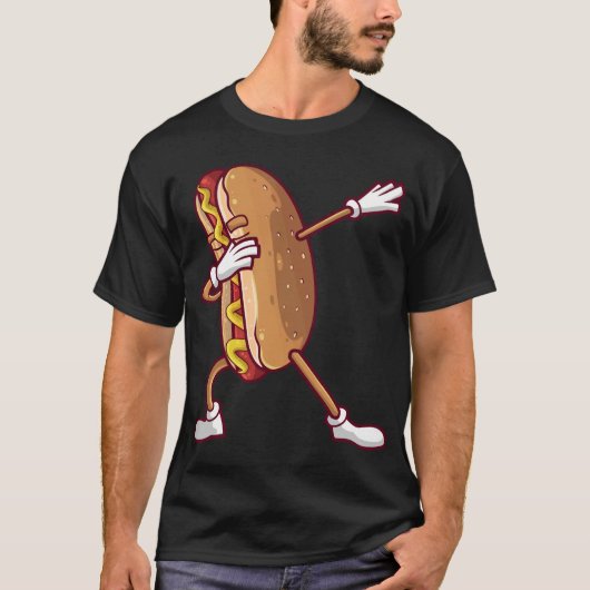 Cute Dabbing Hot Dog Funny Dancing Food T-shirt (Voorkant)