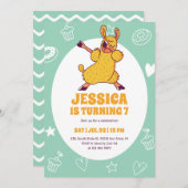 Cute Dabbing Llama Cartoon Kinderen van afgelopen  Kaart (Voorkant / Achterkant)