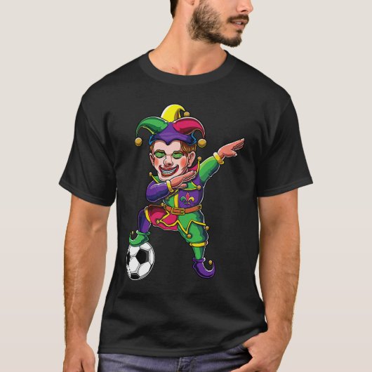 Cute Dabbing Mardi Gras Jester Soccer Lover Dab Co T-shirt (Voorkant)