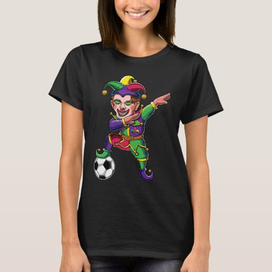 Cute Dabbing Mardi Gras Jester Soccer Lover Dab Co T-shirt (Voorkant)