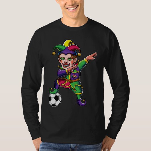 Cute Dabbing Mardi Gras Jester Soccer Lover Dab Co T-shirt (Voorkant)