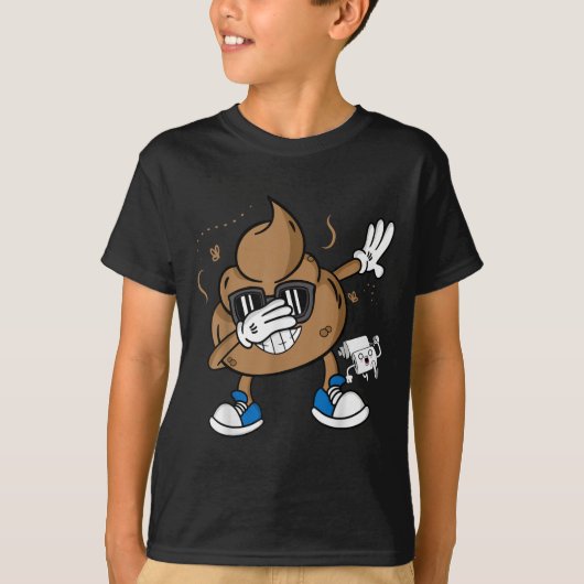 Cute Dabbing Poep Shirt - Grappig Emoticon Ik Poep (Voorkant)