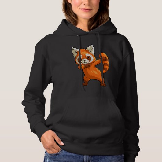 Cute Dabbing Red Panda For Boys Girls Red Panda Hoodie (Voorkant)