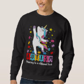 Cute Dabbing Unicorn Autism Dancing To A Different Trui (Voorkant)