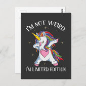 Cute Dabbing Unicorn Kind Limited Edition Daughter Briefkaart (Voorkant / Achterkant)