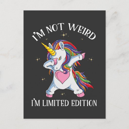 Cute Dabbing Unicorn Kind Limited Edition Daughter Briefkaart (Voorkant)
