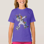 Cute Dabbing Unicorn Soccer T-shirt (Voorkant)