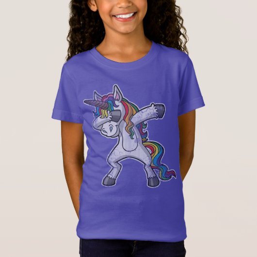 Cute Dabbing Unicorn T-shirt (Voorkant)