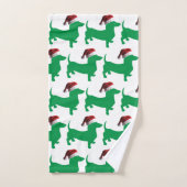 Cute Dachchund Wearing a Santa Claus Pet Bad Handdoek (Handdoek)