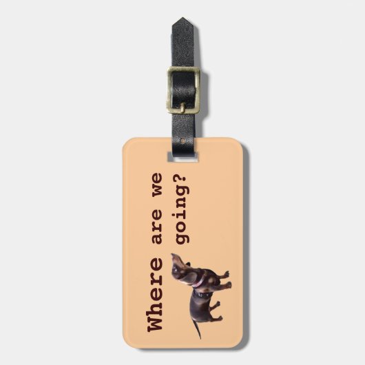 Cute dachshund bagagelabel (Voorkant verticaal)