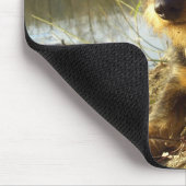 Cute Dachshund bij het meer Muismat (Hoek)