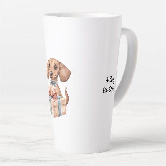 Cute Dachshund Birthday Mug A Tiny Bit Older Latte Mok (Rechterhoek)