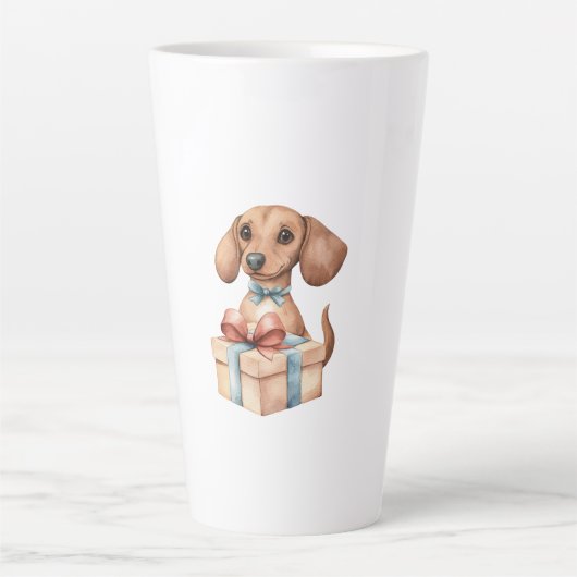 Cute Dachshund Birthday Mug A Tiny Bit Older Latte Mok (Voorkant)