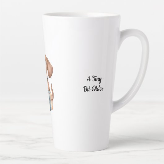 Cute Dachshund Birthday Mug A Tiny Bit Older Latte Mok (Rechts)