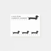 Cute Dachshund Black en White Custom Post-it® Notes (Voorkant)
