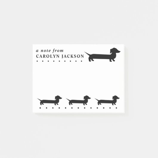 Cute Dachshund Black en White Custom Post-it® Notes (Voorkant)