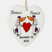 Cute Dachshund Bride en Bride Wedding Ornament (Rechts)