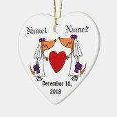 Cute Dachshund Bride en Bride Wedding Ornament (Links)
