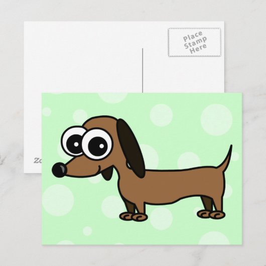 Cute Dachshund Briefkaart (Voorkant / Achterkant)