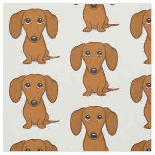 Cute Dachshund   Cartoon Wiener Dog gepatenteerd Stof