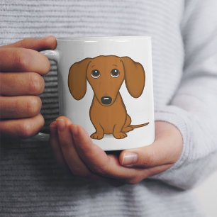 Cute Dachshund   Cartoon Wiener Dog Grote Koffiekop