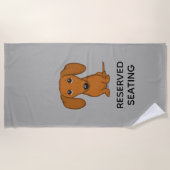 Cute Dachshund Cartoon Wiener Dog met aangepaste t Strandlaken (Voorkant)