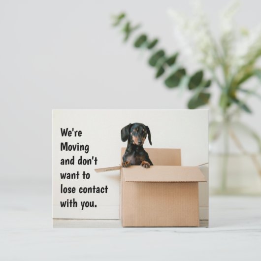 Cute Dachshund Change of Address Briefkaart (Staand voorkant)